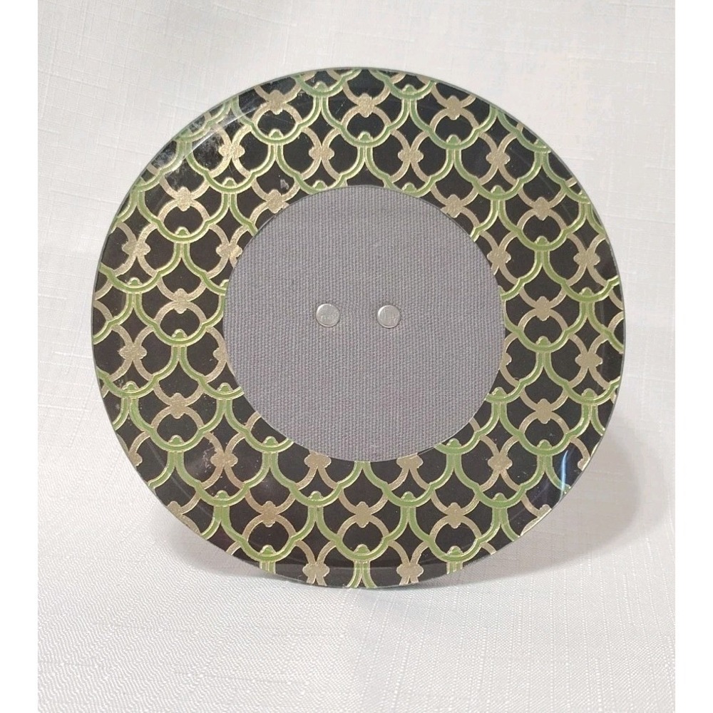 Fringe at Home CIRCULAR Glass 3x3" Picture Frame ALCHEMY COLLECTION 5.25" Dia